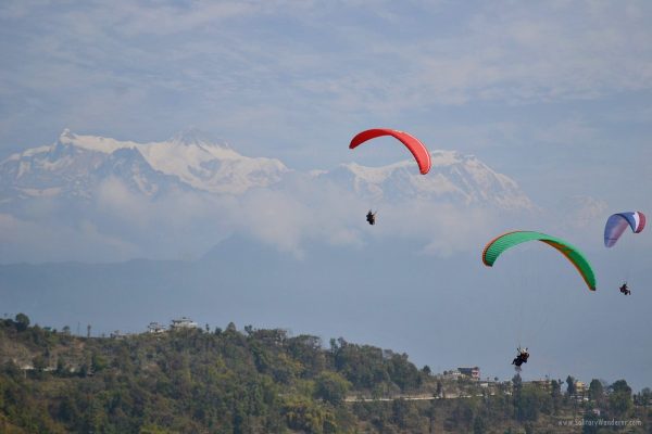 solitary wanderer - paragliding pokhara nepal