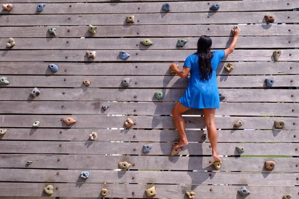 wall climbing in the resort