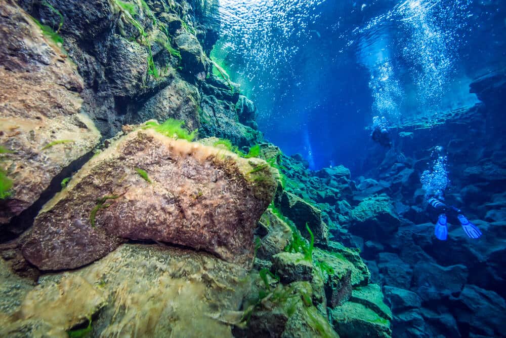 Diving in the Silfra, Iceland